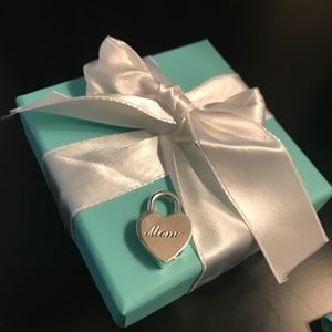 Tiffany & Co. Sterling Silver Heart Mom Padlock Charm